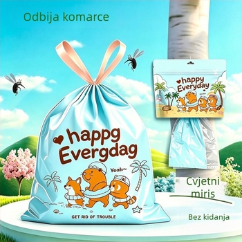 Kućne vreće za smeće otporne na kidanje, s vrpcom, velike veličine, ekstra debele, za kuhinju i dom, slatki print