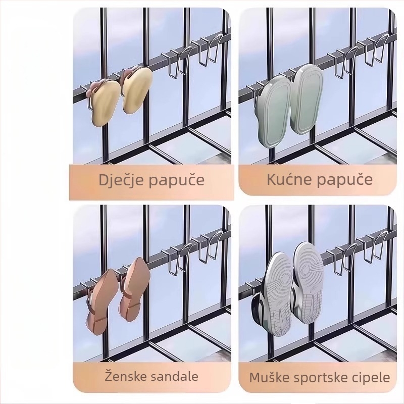 Držač za sušenje cipela od nehrđajućeg čelika za vanjski balkon, kompatibilan s ogradama prozora
