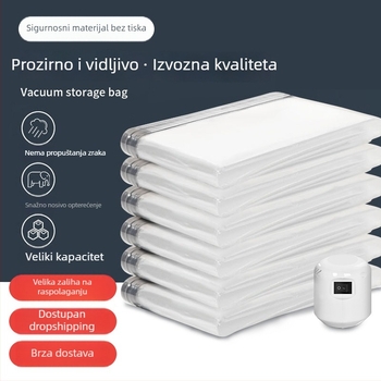 Prozirna vakuumska vreća za odjeću, jaknu s punjenjem od perja i pokrivač, dvobojni zatvarač