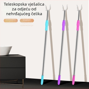 Teleskopna šipka za sušenje od nehrđajućeg čelika s aluminijskim vrhom, jedinstveni komad za balkon