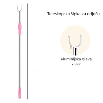 Teleskopna šipka za sušenje od nehrđajućeg čelika s aluminijskim vrhom, jedinstveni komad za balkon