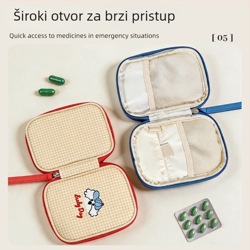 Torba za lijekove s dizajnom crtane serije, prijenosna medicinska torba za putovanja, velika kapaciteta, vanjski komplet prve pomoći