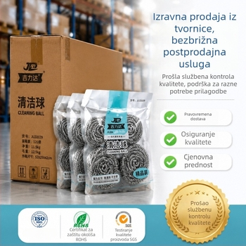 4-komplet snažnih čeličnih čistilnih kuglica za kuhinju, uklanjaju masnoće, sigurne za posuđe, otporne na ogrebotine