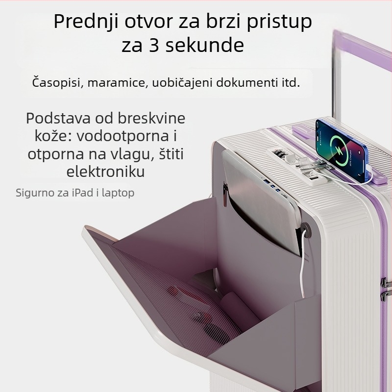 Novi kovčeg s širokom ručkom i 360° kotačićima za učenike, zaključavanje na šifru, velika zapremina