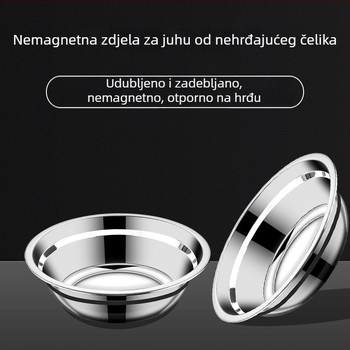 Nehrđajući čelični kuhinjski zdjelu za miješanje tijesta, tučenje jaja i začinjavanje — promjer 20 cm