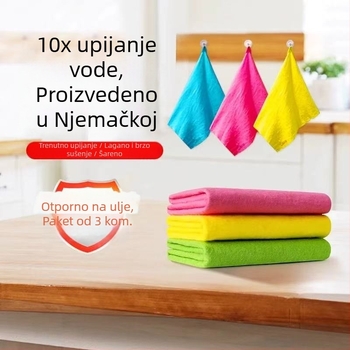 Raznobojna magična krpa za pranje suđa i kuhinjsko čišćenje, upija vodu, otporna na masnoću, antibakterijska, veličine 30x30 cm, paket od 3 kom