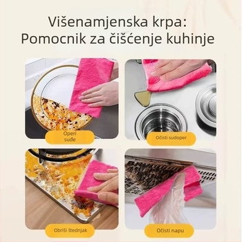 Raznobojna magična krpa za pranje suđa i kuhinjsko čišćenje, upija vodu, otporna na masnoću, antibakterijska, veličine 30x30 cm, paket od 3 kom
