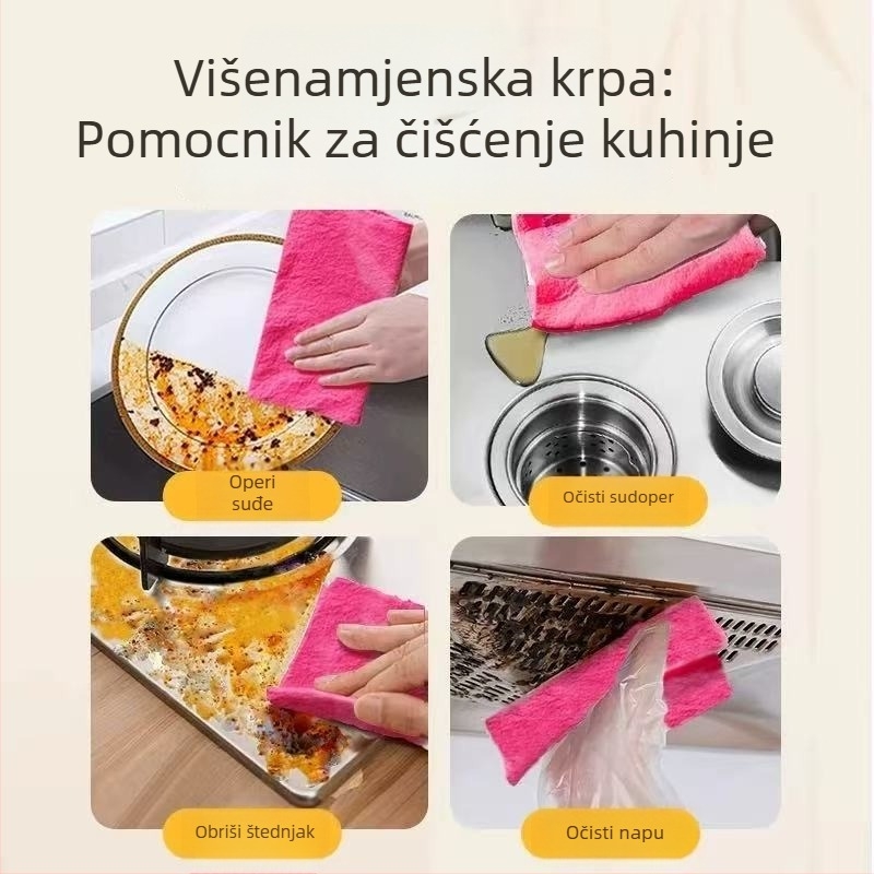 Raznobojna magična krpa za pranje suđa i kuhinjsko čišćenje, upija vodu, otporna na masnoću, antibakterijska, veličine 30x30 cm, paket od 3 kom