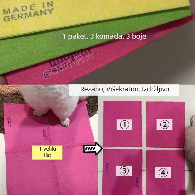 Raznobojna magična krpa za pranje suđa i kuhinjsko čišćenje, upija vodu, otporna na masnoću, antibakterijska, veličine 30x30 cm, paket od 3 kom