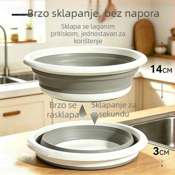 Prijenosna sklopiva zdjela za kućnu upotrebu, putovanja, na otvorenom, dom i bebu – višestruko funkcionalna sklopiva zdjela