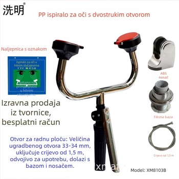 PP dvostruko tuš za oči za laboratorij — stolni ili zidni