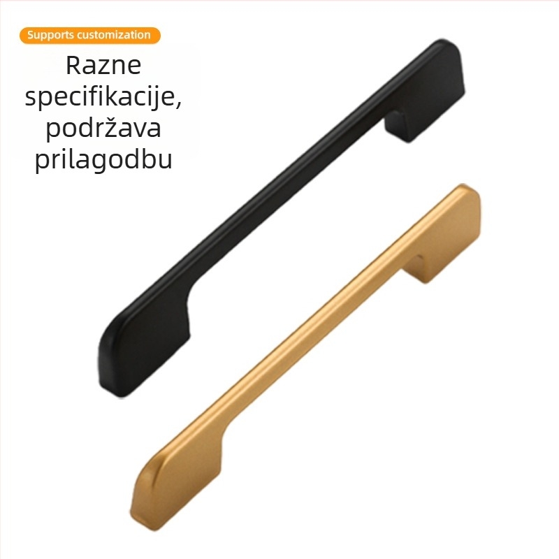 Drška za ormarske vrata u obliku metka, aluminijska legura, debela i otporna na habanje, moderan minimalistički stil