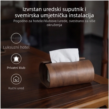 Drvena kutija za maramice od crnog oraha i drveta breskve, moderan dizajn za dnevni boravak