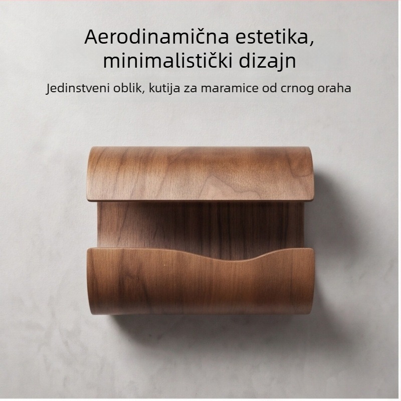 Drvena kutija za maramice od crnog oraha i drveta breskve, moderan dizajn za dnevni boravak