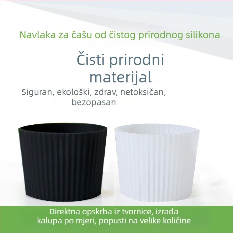 Silikonska navlaka za staklene šalice, izolacijska, protuklizna, protiv opeklina, debela, univerzalni konični dizajn