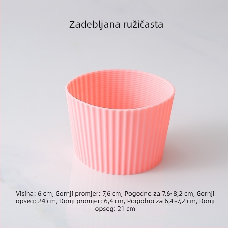 Silikonska navlaka za staklene šalice, izolacijska, protuklizna, protiv opeklina, debela, univerzalni konični dizajn