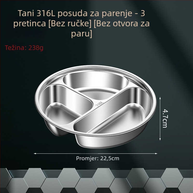316L nehrđajući čelik, prehrambena kvaliteta, unutarnja parna rešetka za rižin kuhalo, podijeljena pločica za paru, košarica za pripremu hrane