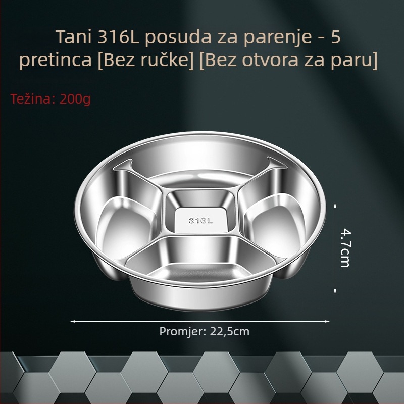 316L nehrđajući čelik, prehrambena kvaliteta, unutarnja parna rešetka za rižin kuhalo, podijeljena pločica za paru, košarica za pripremu hrane