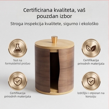 Kutija za maramice od oraha s poklopcem, modern minimalistički dizajn, pogodna za dnevni boravak i spavaću sobu