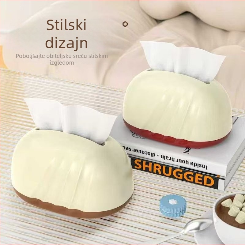 Multifunkcionalna kutija za maramice s pretincem za daljinski upravljač, kineski stil s blagim luksuzom za dom i ured