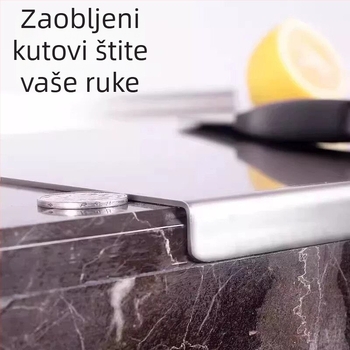 Daska za tijesto od 304 nehrđajućeg čelika – kuhinjska ploha za mijesanje, daska za voće i pečenje, antibakterijska površina