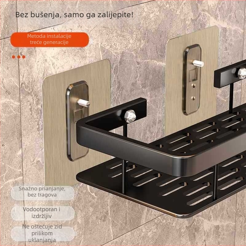 Zidni organizator za kupaonicu bez bušenja, polica za umivaonik i WC, za tuširanje i kupaonicu