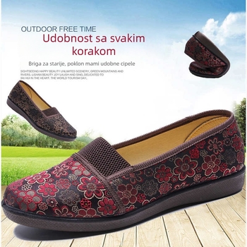 Ženske platnene cipele u stilu Starog Pekinga, slip-on s mekom potplatom, prozračne i protuklizne, za žene srednje dobi i starije; velike veličine.