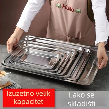 Magnetski kvadratni pladanj od nehrđajućeg čelika za roštilj, restoran, pravokutni čajni pladanj