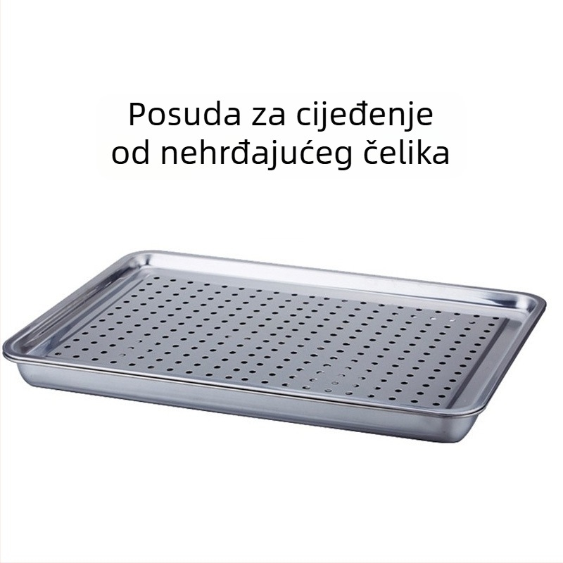 Magnetski kvadratni pladanj od nehrđajućeg čelika za roštilj, restoran, pravokutni čajni pladanj