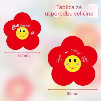 50 komada čestitki s malim crvenim cvijetom za blagdanske ukrase i pohvale djeci
