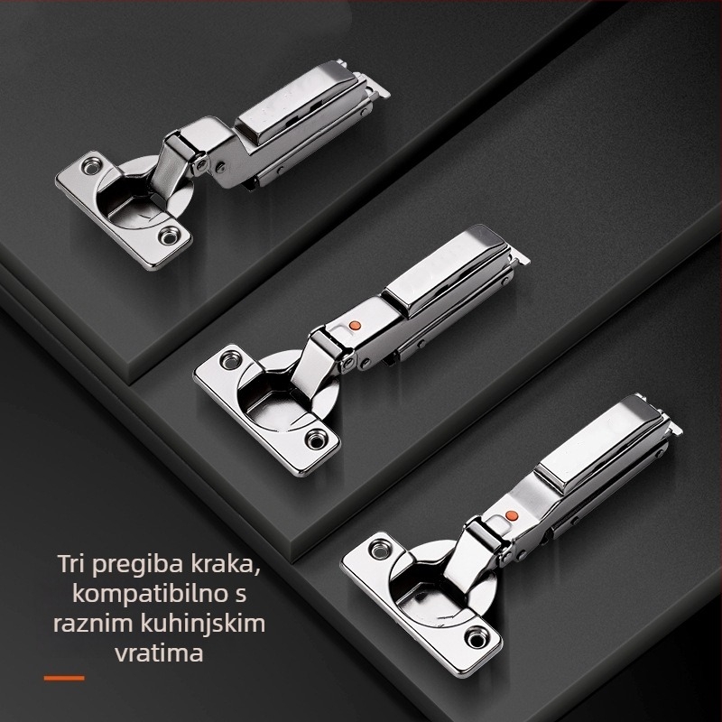 Skriveni šarki s amortizerom za ravne i debele ploče ormara, univerzalni trostupanjski mehanizam, minimalistički dizajn visoke kvalitete