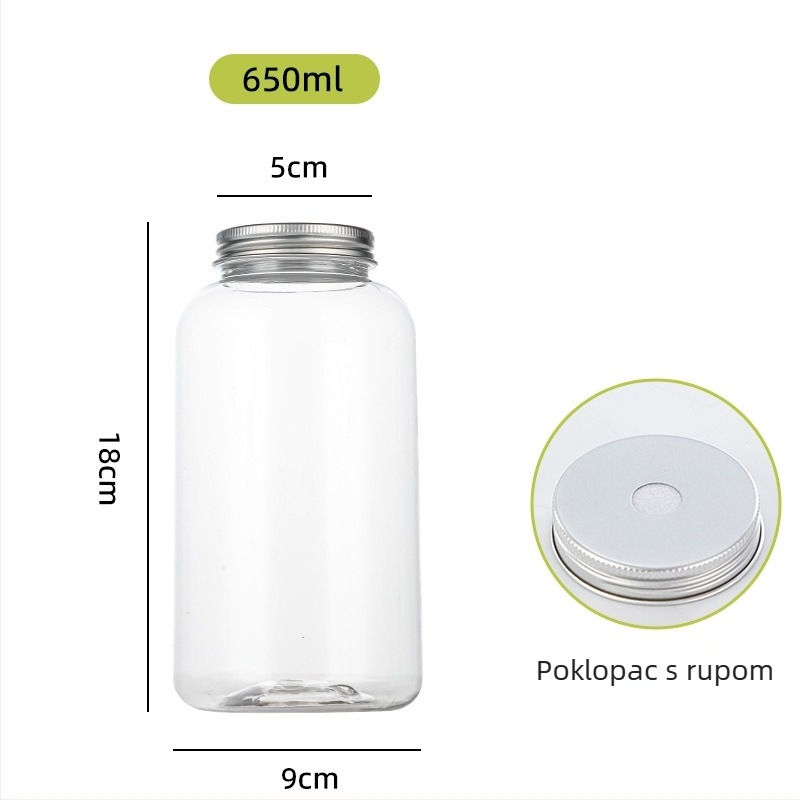 Fuxiang jednokratna plastična boca za Dirty Milk Tea, 401–500 ml, okrugla, s tiskom logotipa