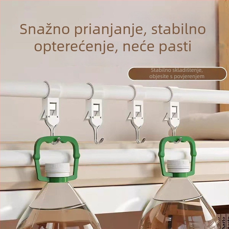 Dvostruki višefunkcionalni klips-začep za vješanje ili pričvršćivanje, kuhinja i kupaonica, bez bušenja, plastični S-kuka