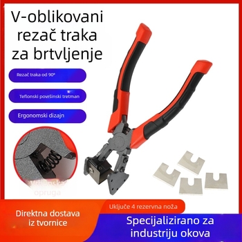 V oblikovane škare za brtvljenje trake, 90° rezanje za vrata i prozore, 45° aluminijski profil za brtvljenje i rubnu obradu