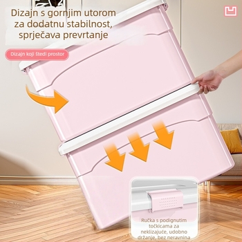 Plastična kutija za pohranu velike kapacitete – organizator za odjeću i pohranu igračaka, studentska soba