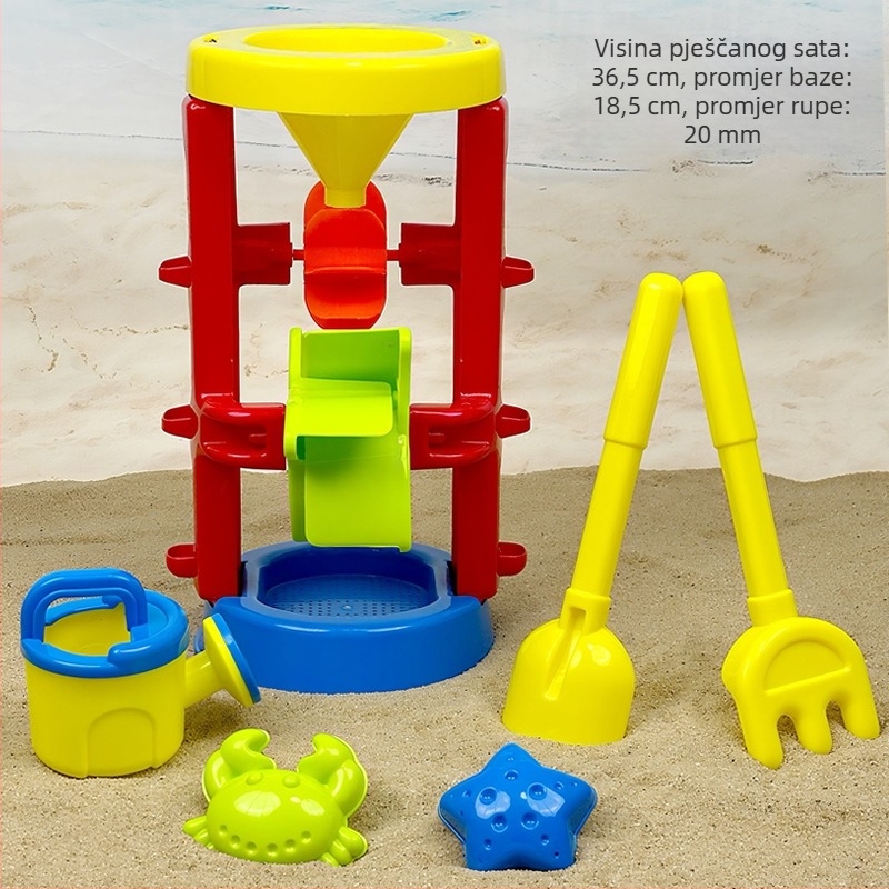 Veliki debeli klepsidra pijesak set za djecu, plastične plažne igračke