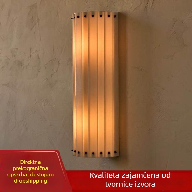 Stilna zidna svjetiljka sa staklenim abažurom, dugačak dizajn u traku, američki retro stil, za hodnik, dnevni boravak, restoran ili galeriju.