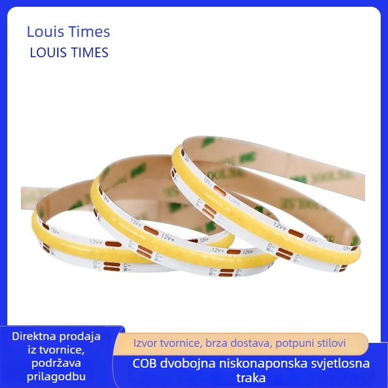 COB LED traka, 608 LED, dvostruka temperatura boje i RGB promjena boje, samoljepljiva fleksibilna traka, 24V napajanje