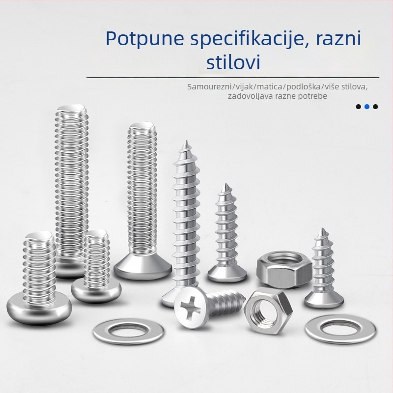 Set hardverskih dijelova za kućnu upotrebu: vijci, matice, podloške, samovrezni vijci