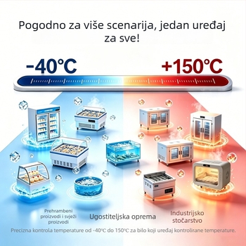 TC150A3 regulator temperature za hlađenje i grijanje, dvostruki način rada, montaža na panel, digitalni prikaz