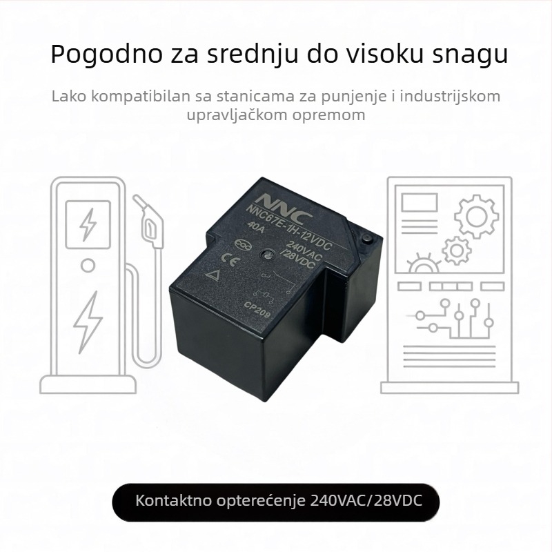 Xinda NNC67E-1H-12VDC T90 DC relej visokog kapaciteta 40A
