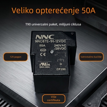 NNC67E-1H-12VDC Visokonaponsko PCB rele 50A, certificirano CQC/UL/CE, T90