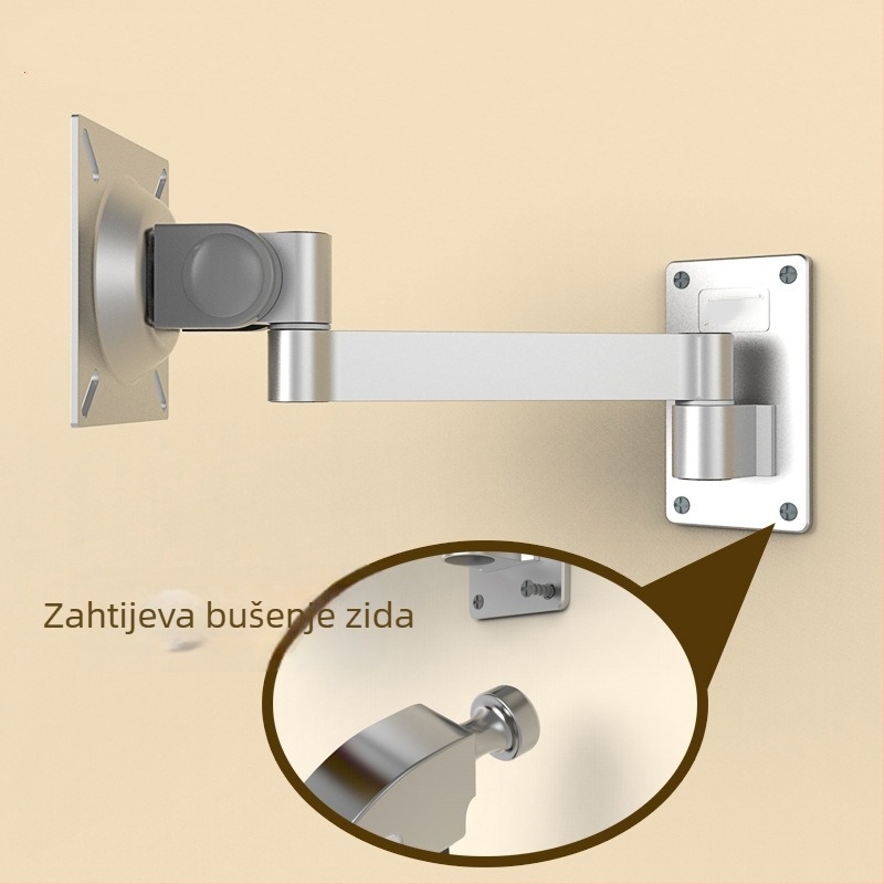 Zidni univerzalni rotirajući držač LCD monitora od aluminijske legure, za prijenosna računala
