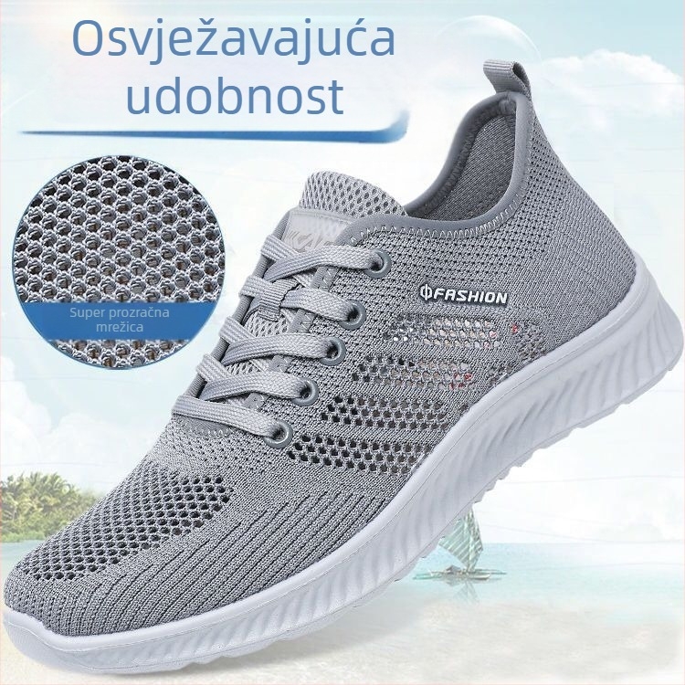 Muške ljetne tenisice od mreže, prozračna mreža, mekana potplata, protuklizne, casual sportske cipele, velike veličine