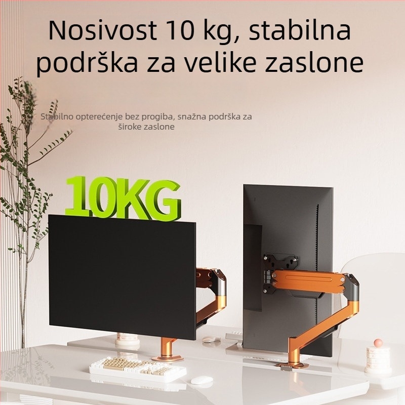 Stalak za stolni monitor s pneumatskim ramom, podesiva visina, baza bez bušenja