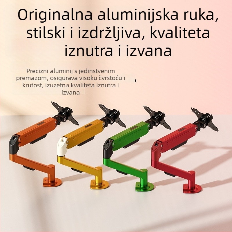 Stalak za stolni monitor s pneumatskim ramom, podesiva visina, baza bez bušenja