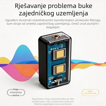 3,5 mm audio izolator s zajedničkim uzemljenjem, filtr za buku zvuka, eliminator buku struje, AUX audio izolator
