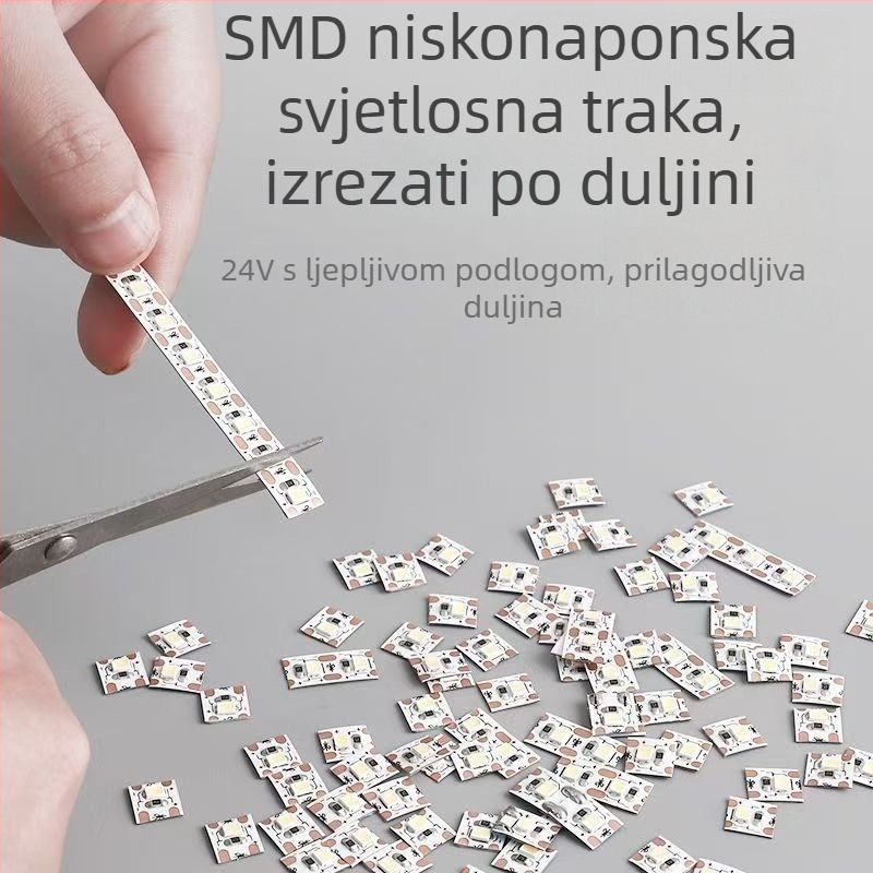 Izuzetno tanka 24V LED traka, samoljepljiva i reziva po segmentima, za vinske ormariće i garderobu