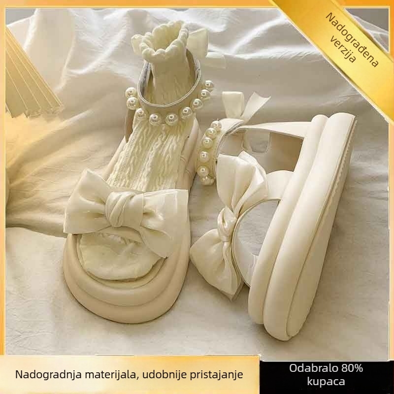 Dječje anti-slip rimske sandale za djevojčice, mekana podloga, otvoreni vrh, mašna s leptirima, ljetne sandale za princeze koje se slažu s haljinama