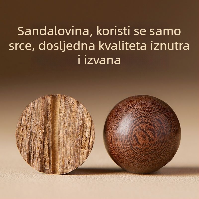 Premium narukvica od zlatnog sandalovine s Bodhi biserima od bijelog jadea, prirodna ručna izrada, 10 mm, set od 120 komada
